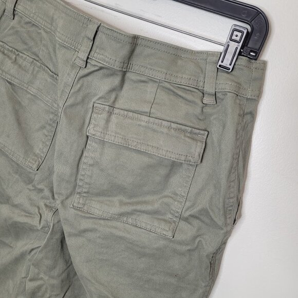 A New Day High Waisted Utility Sage Olive Green Tapered Leg Pants Trousers 8 Tan - Picture 9 of 11